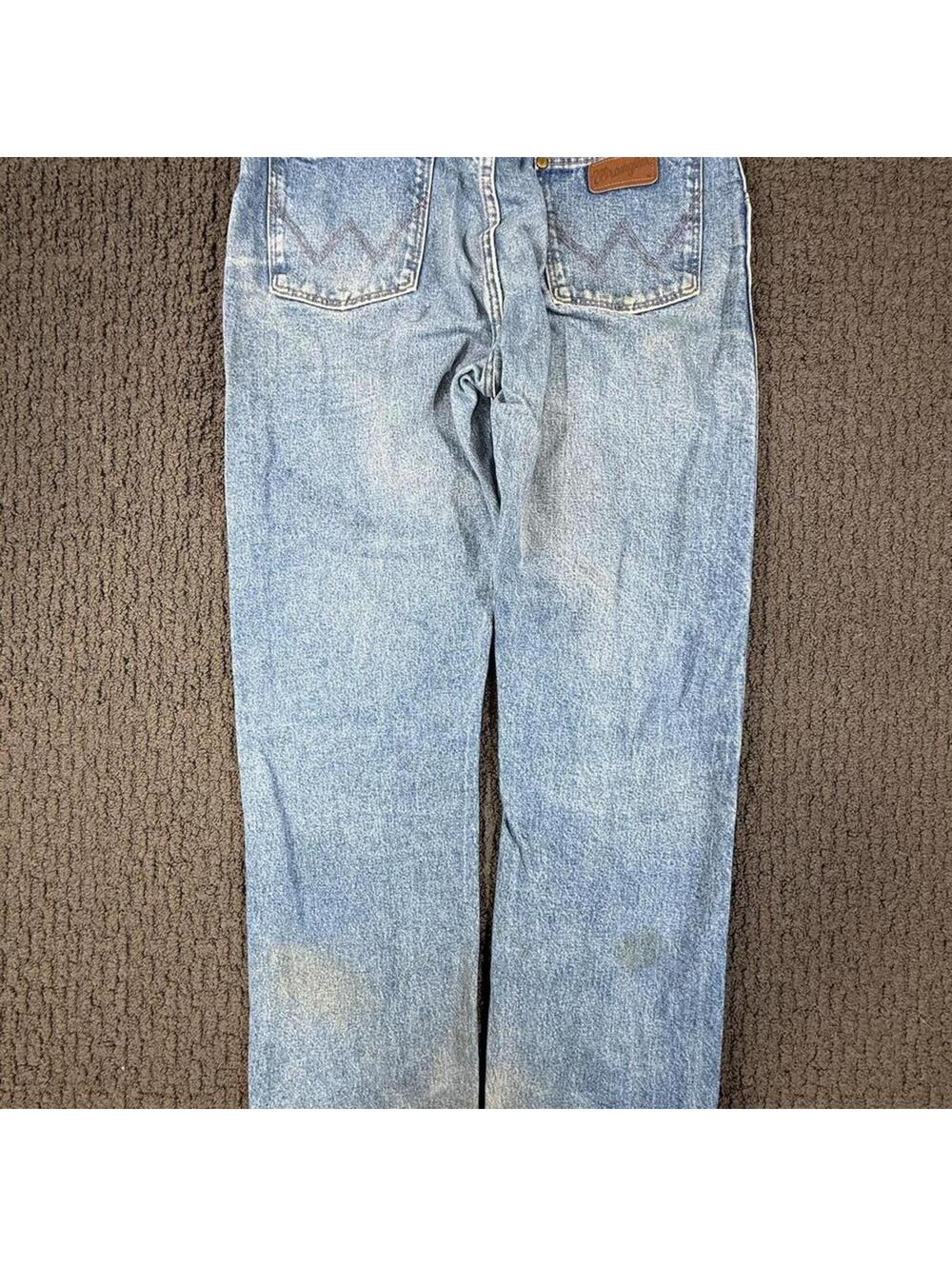 WRANGLER Regular Fit Light Wash Faded Blue Denim Jeans 38 x 32